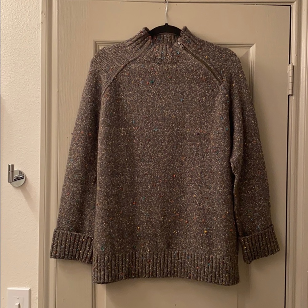 ASOS brown sweater with colorful accents